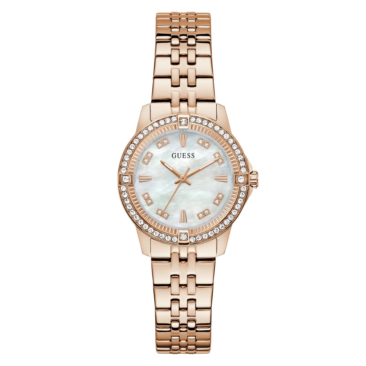 Guess Round 32mm White Dial Analog Women Watch - GW1027L4