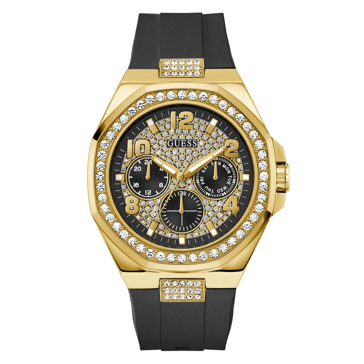 Guess Round 46mm Black Dial Analog Men Watch - GW1002G2