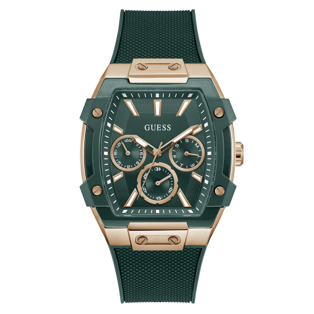 Guess Rectangle 44mm Green Dial Analog Men Watch - GW0956G6