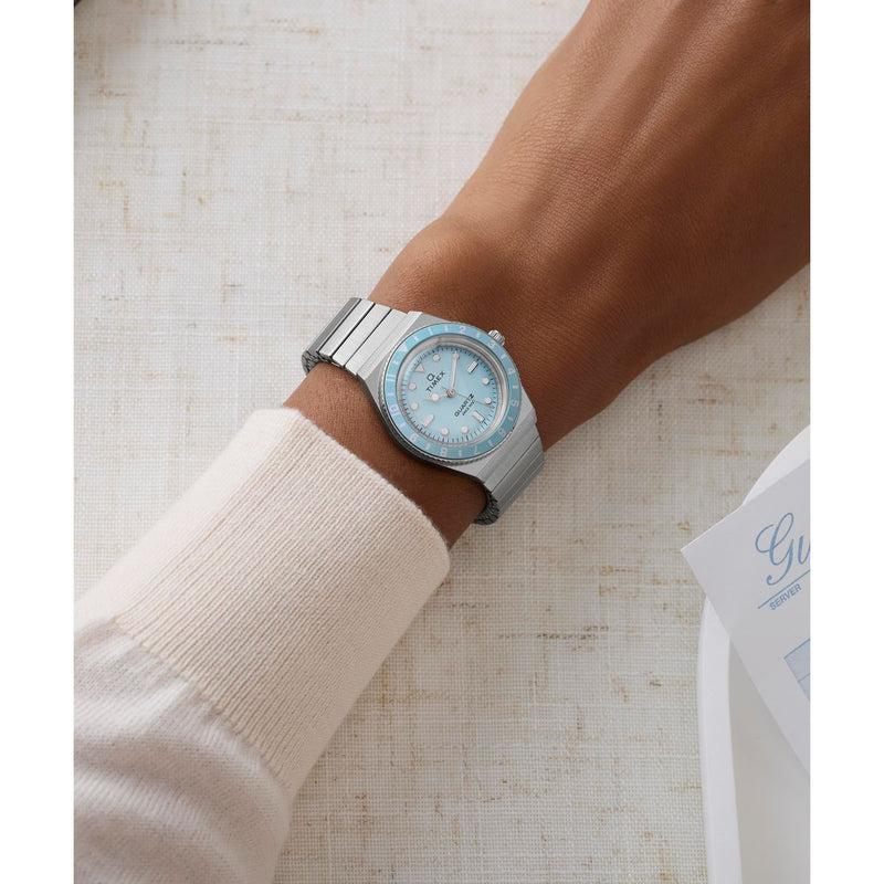 Timex Q Sport Round 30mm Blue Dial Analog Women Watch - TW2Y77300UJ Watch Timex
