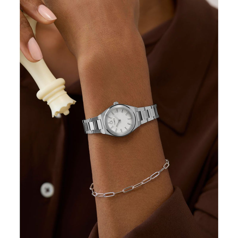 Timex Q Round 24mm Silver Dial Analog Women Watch - TW2Y68500UJ Watch Timex