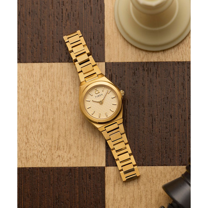 Timex Q Round 24mm Gold Dial Analog Women Watch - TW2Y68300UJ Watch Timex