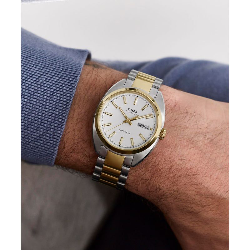 Timex Marlin Tonneau 37mm Silver Dial Mechanical Automatic Men Watch - TW2Y65100UJ Watch Timex