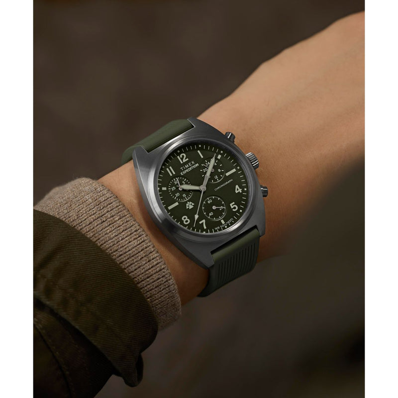 Timex Expedition Tonneau 41mm Green Dial Analog Men Watch - TW2Y61100UJ Watch Timex