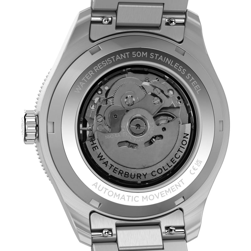 Timex Waterbury Round 42mm Black Dial Mechanical Automatic Men Watch - TW2Y60800UJ Watch Timex