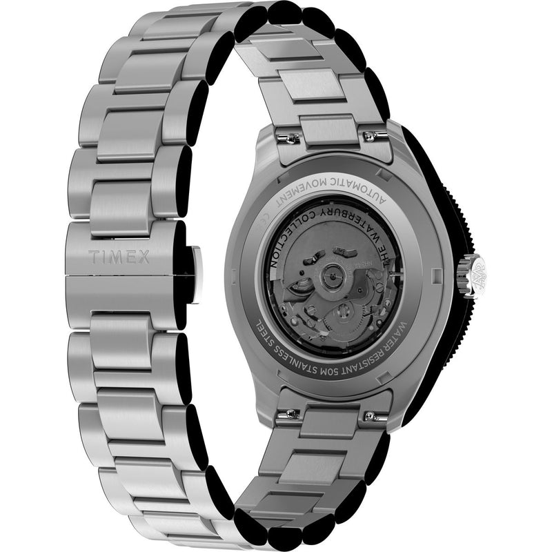 Timex Waterbury Round 42mm Black Dial Mechanical Automatic Men Watch - TW2Y60800UJ Watch Timex