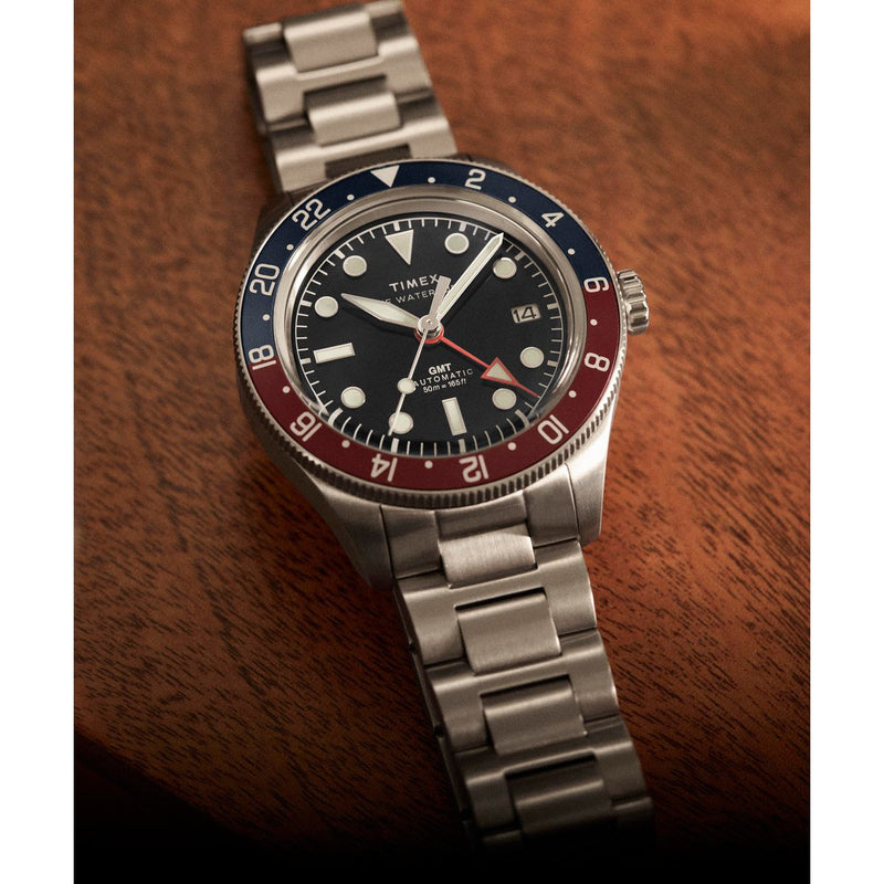 Timex Waterbury Round 42mm Black Dial Mechanical Automatic Men Watch - TW2Y60600UJ Watch Timex
