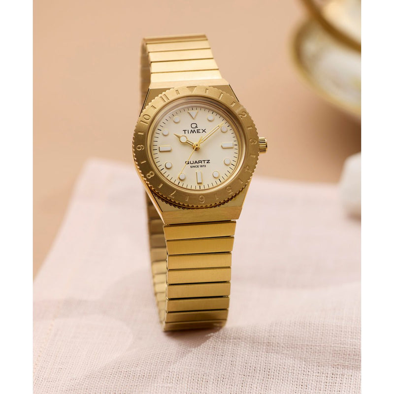 Timex Q Sport Round 30mm Beige Dial Analog Women Watch - TW2Y57500UJ Watch Timex