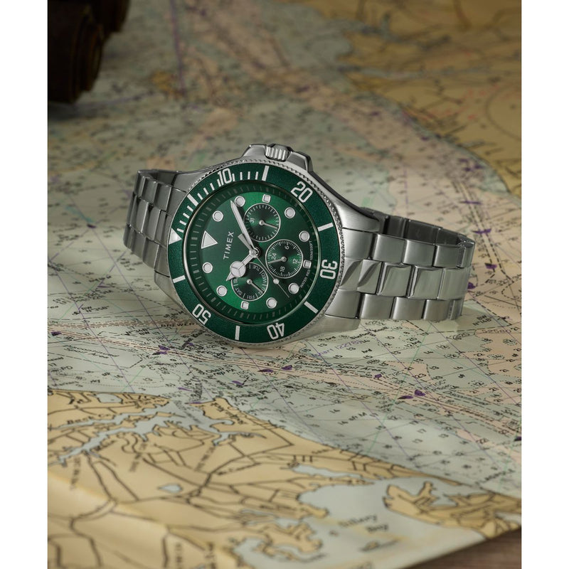 Timex Harborside Coast Round 43mm Green Dial Analog Men Watch - TW2Y33200UJ Watch Timex