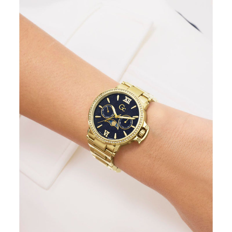Gc Round 36mm Blue Dial Analog Women Watch - Z69004L7 Watch Gc