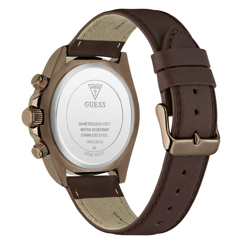 Guess Round 42mm Brown Dial Analog Men Watch - GW1130G5 Watch Guess