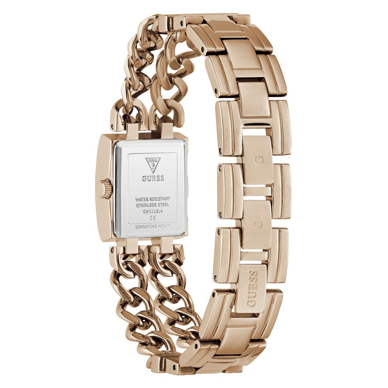 Guess Rectangle 20mm Rose Gold Dial Analog Women Watch - GW1112L4 Watch Guess