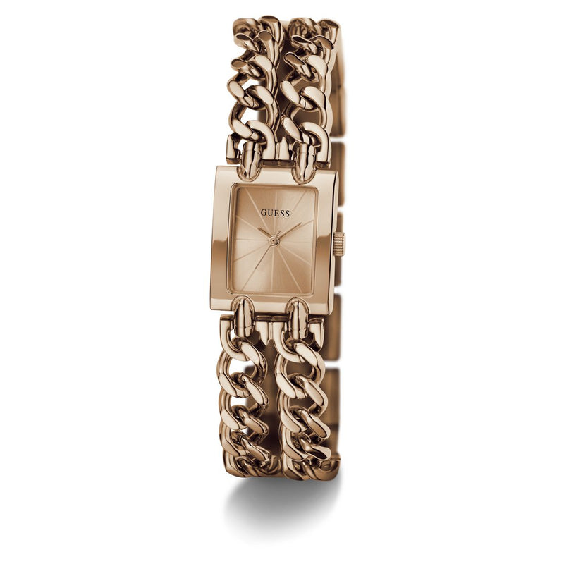 Guess Rectangle 20mm Rose Gold Dial Analog Women Watch - GW1112L4 Watch Guess