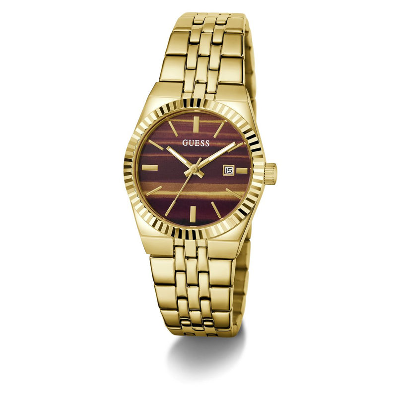Guess Round 32mm Brown Dial Analog Women Watch - GW1102L2 Watch Guess