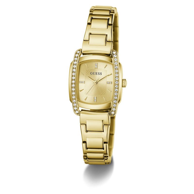 Guess Square 25mm Champagne Dial Analog Women Watch - GW1096L2 Watch Guess