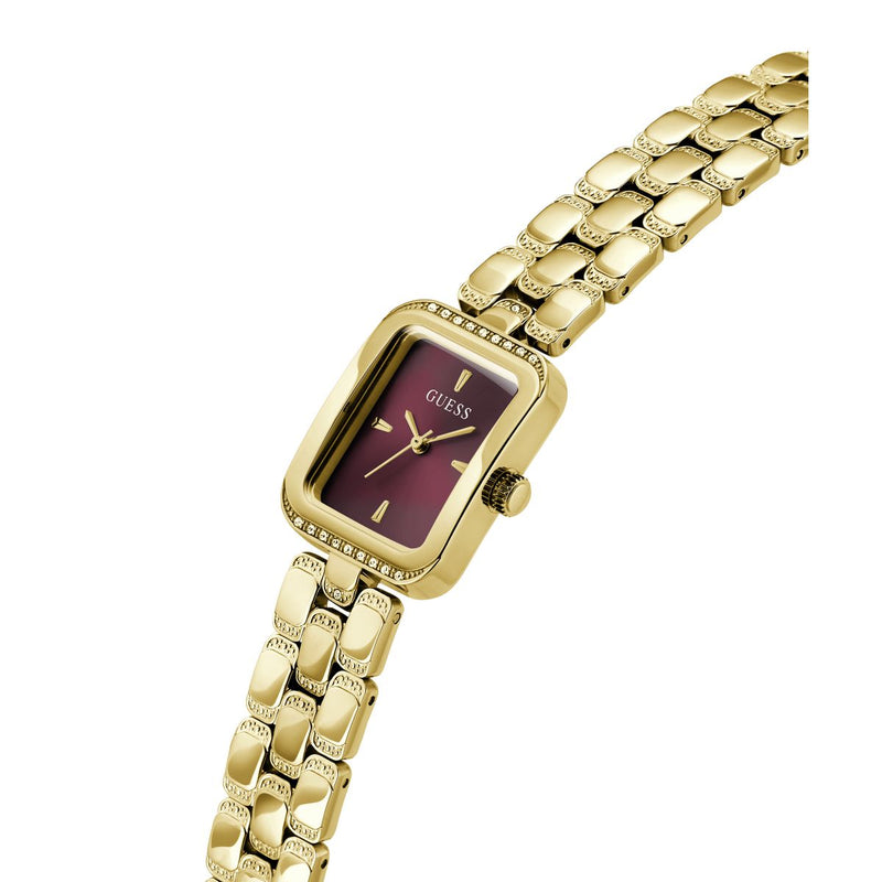 Guess Rectangle 28mm Burgundy Dial Analog Women Watch - GW0865L9 Watch Guess