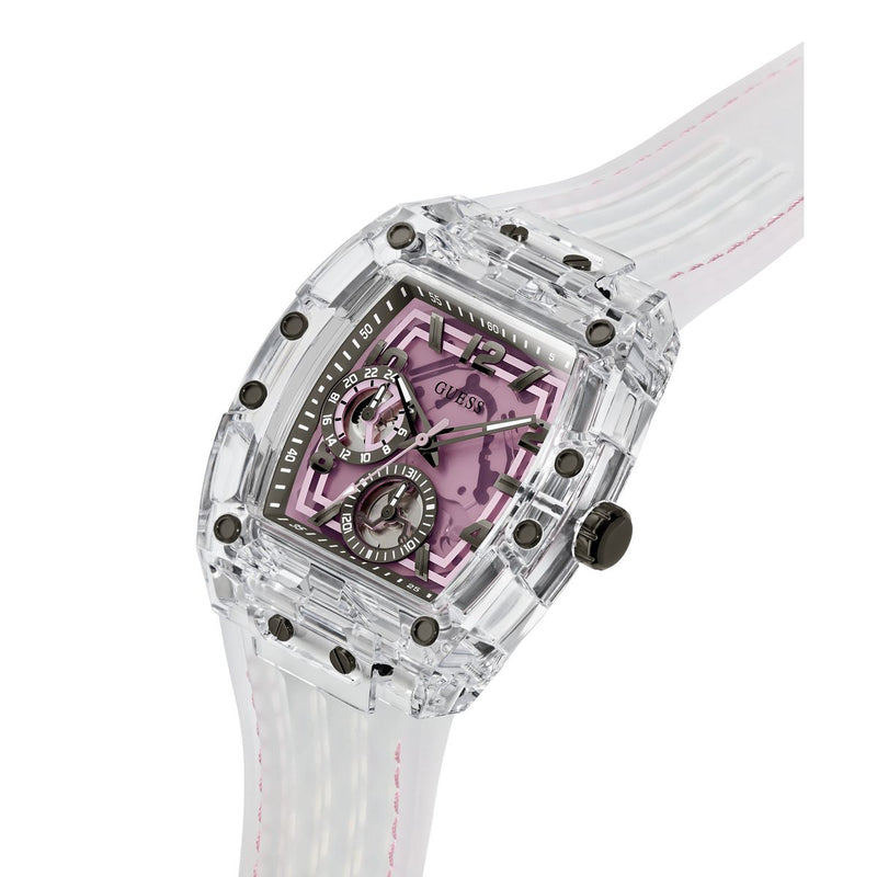 Guess Rectangle 42mm Pink Dial Analog Men Watch - GW0032G4 Watch Guess