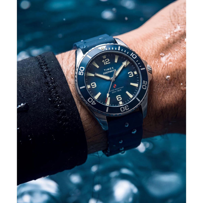 Timex Deepwater Round 41mm Blue Dial Analog Men Watch - TW3A01900UJ Watch Timex