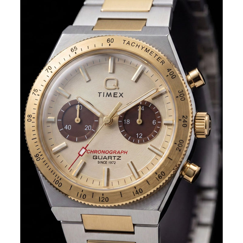 Timex Q Round 36mm Gold Dial Analog Unisex Watch - TW2Y92300UJ Watch Timex