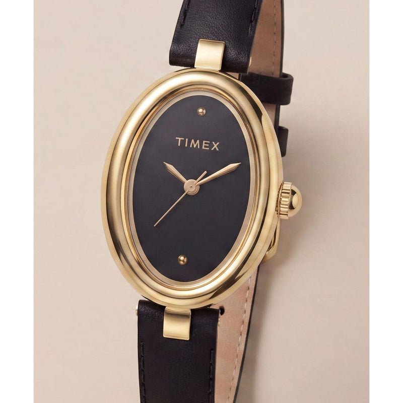 Timex Cavatina Oval 22mm Black Dial Analog Women Watch - TW2Y86300UJ Watch Timex