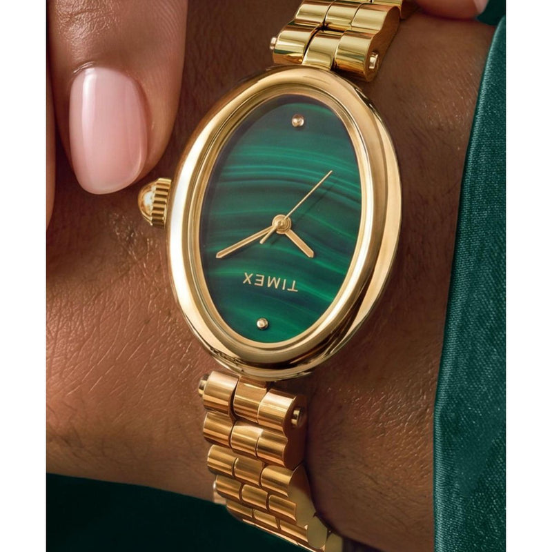 Timex Cavatina Oval 22mm Green Dial Analog Women Watch - TW2Y86100UJ Watch Timex