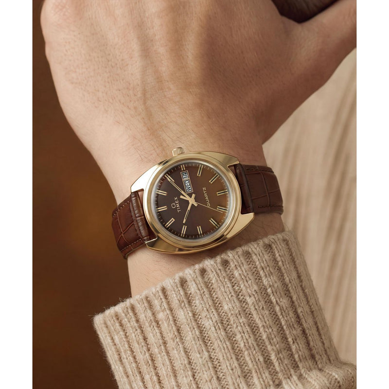 Timex Q Round 37mm Brown Dial Analog Men Watch - TW2Y87200UJ Watch Timex