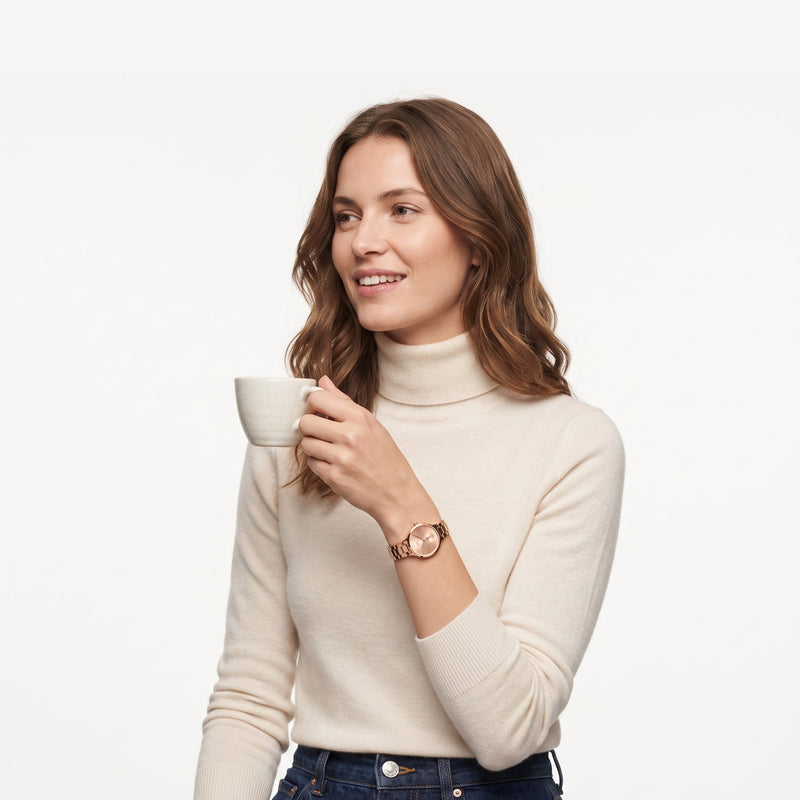 Daniel Wellington Round 32mm Rose Gold-Tone Dial Analog Women Watch - DW0DL2302 Watch Daniel Wellington
