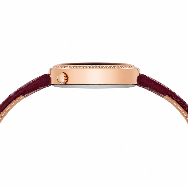 Daniel Wellington Round 23mm Burgundy Dial Analog Women Watch - DW0DL2401 Watch Daniel Wellington