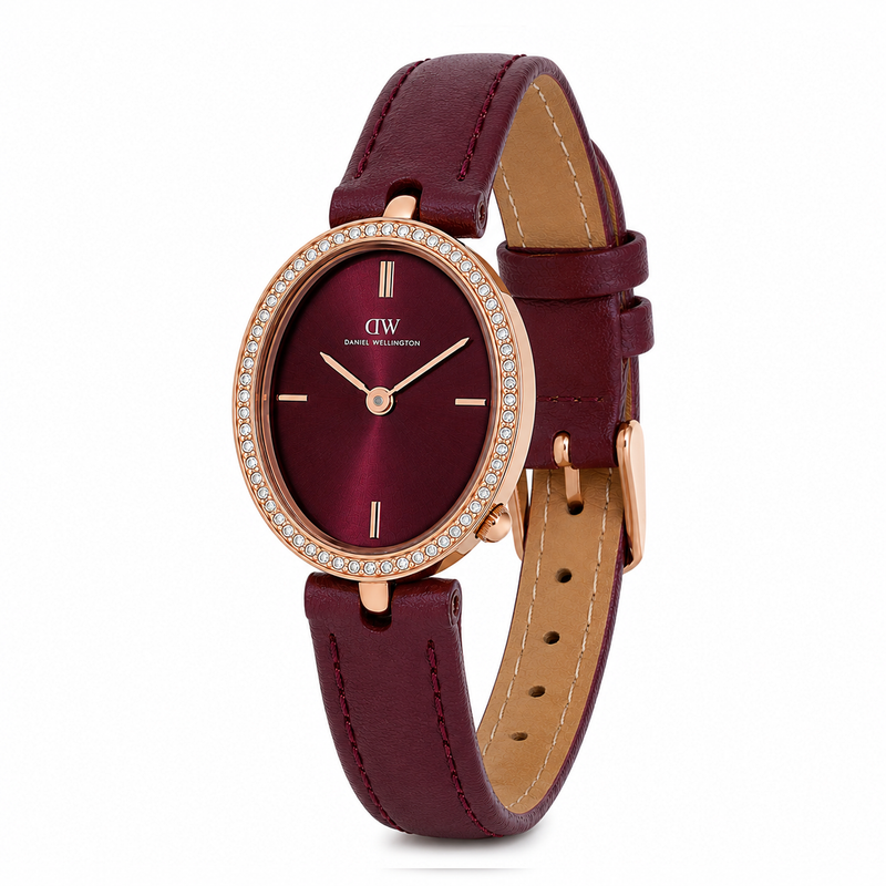 Daniel Wellington Round 23mm Burgundy Dial Analog Women Watch - DW0DL2401 Watch Daniel Wellington