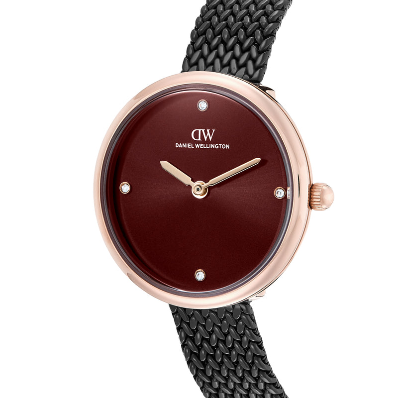 Daniel Wellington Round 30mm Burgundy Dial Analog Women Watch - DW0DL2702 Watch Daniel Wellington