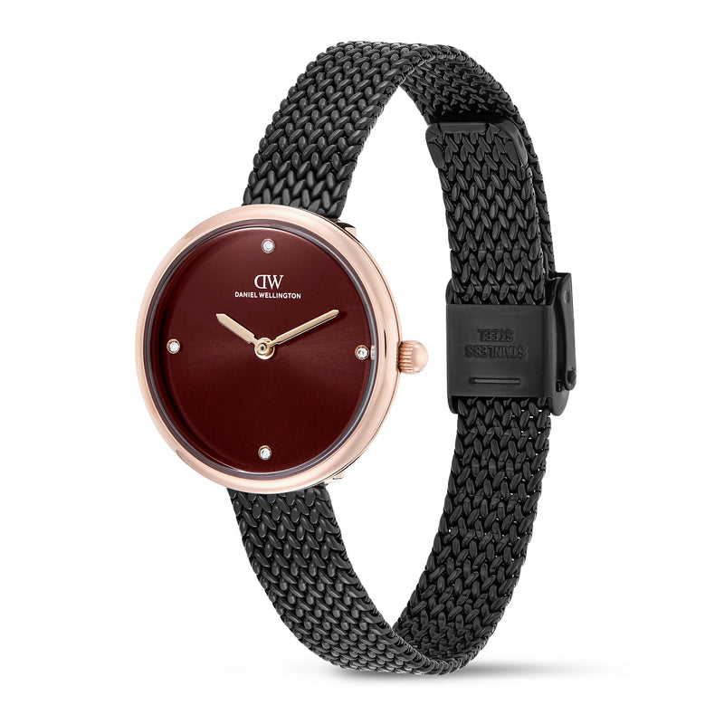 Daniel Wellington Round 30mm Burgundy Dial Analog Women Watch - DW0DL2702 Watch Daniel Wellington