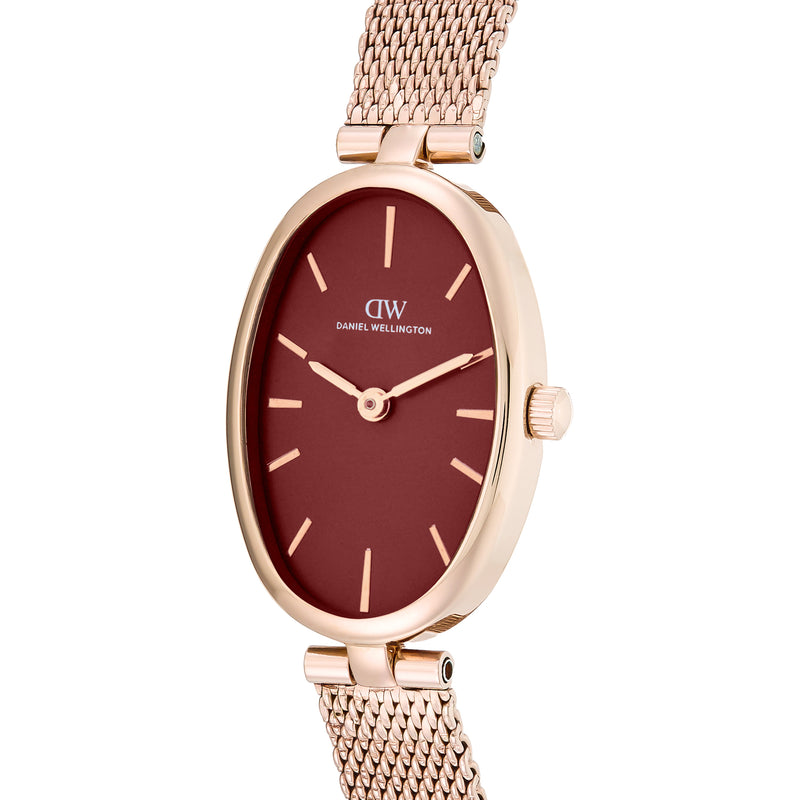 Daniel Wellington Oval 22mm Burgundy Dial Analog Women Watch - DW0DL3001 Watch Daniel Wellington
