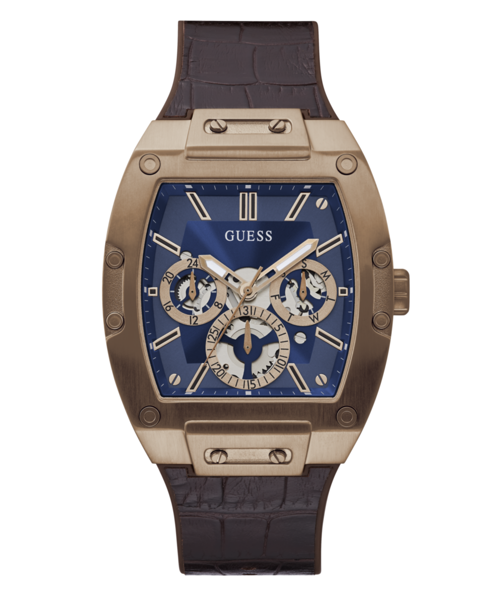 Guess Phoenix Coffee Tonneau Dial Multi-function Men Watch
