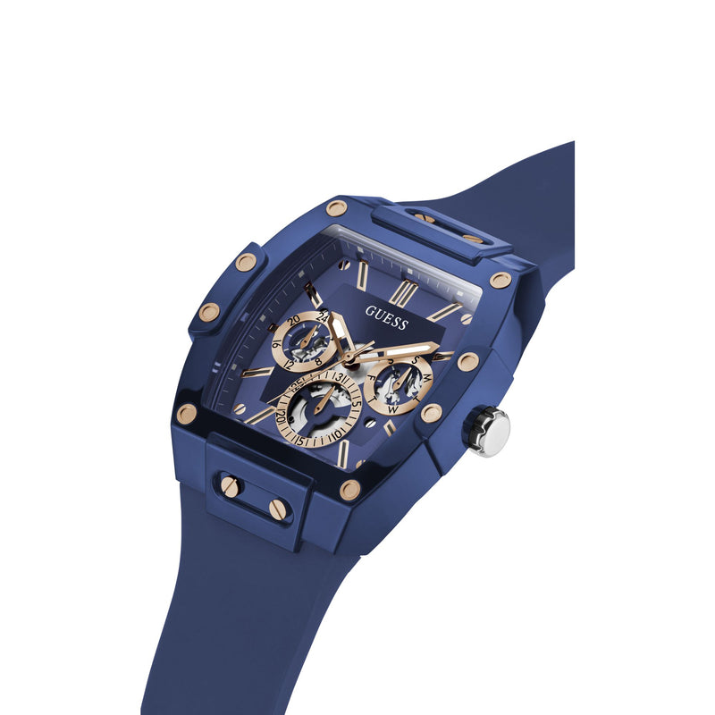 Guess Phoenix Blue Rectangle Dial Quartz Analog Men Watch Watch Guess