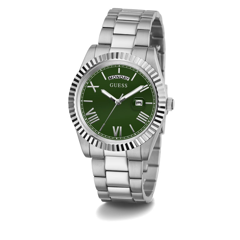 Guess Connoisseur Green Round Dial Quartz Analog Men Watch Watch Guess