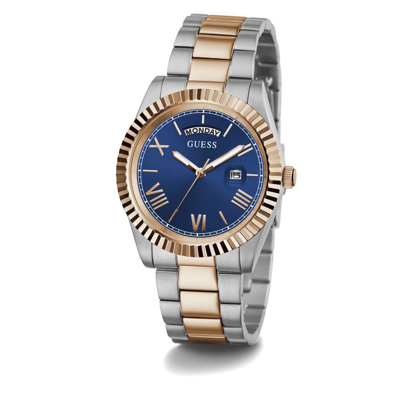Guess Connoisseur Blue Round Dial Quartz Analog Men Watch Watch Guess