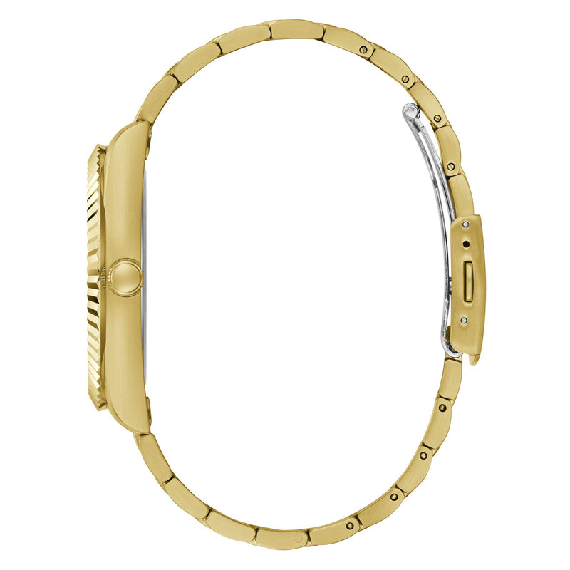 Guess Connoisseur Champagne Round Dial Quartz Analog Men Watch Watch Guess