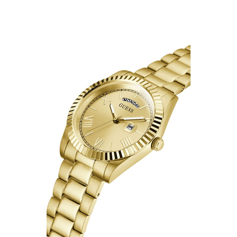 Guess Connoisseur Champagne Round Dial Quartz Analog Men Watch Watch Guess