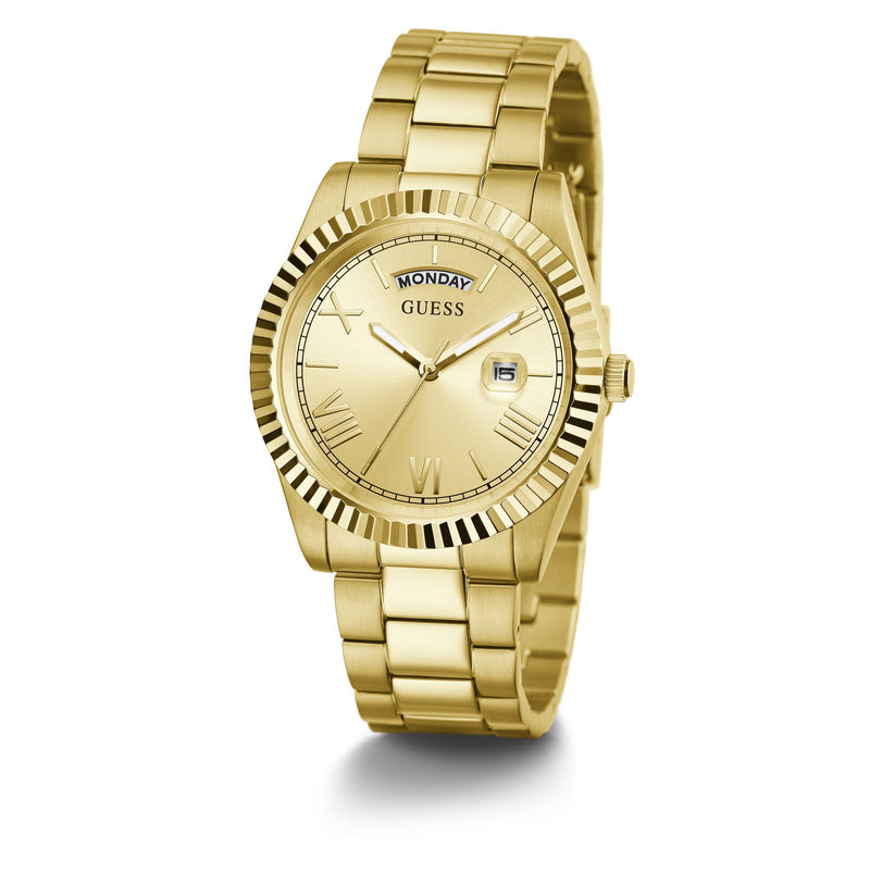 Guess Connoisseur Champagne Round Dial Quartz Analog Men Watch Watch Guess
