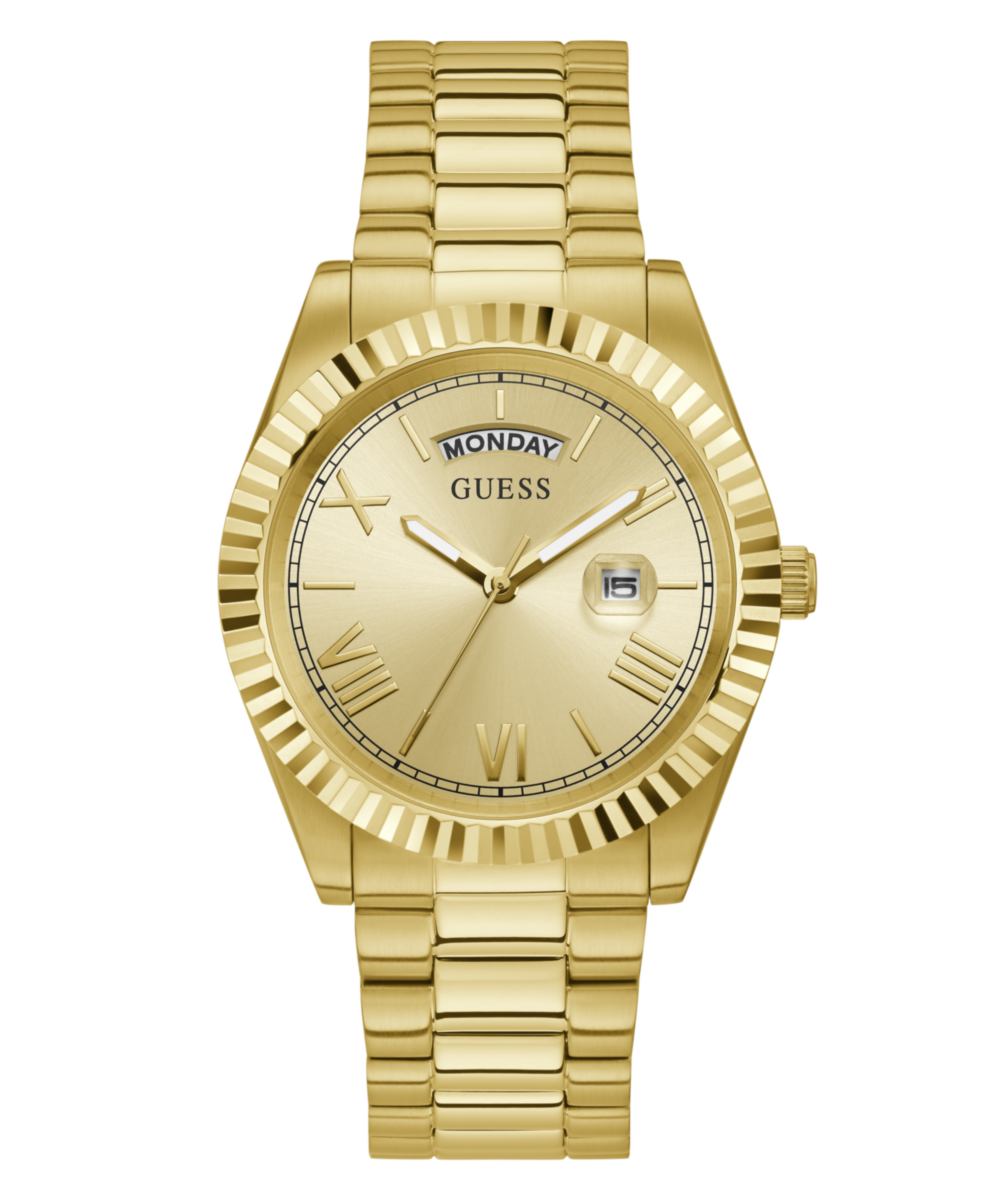 Guess Connoisseur Champagne Round Dial Quartz Analog Men Watch