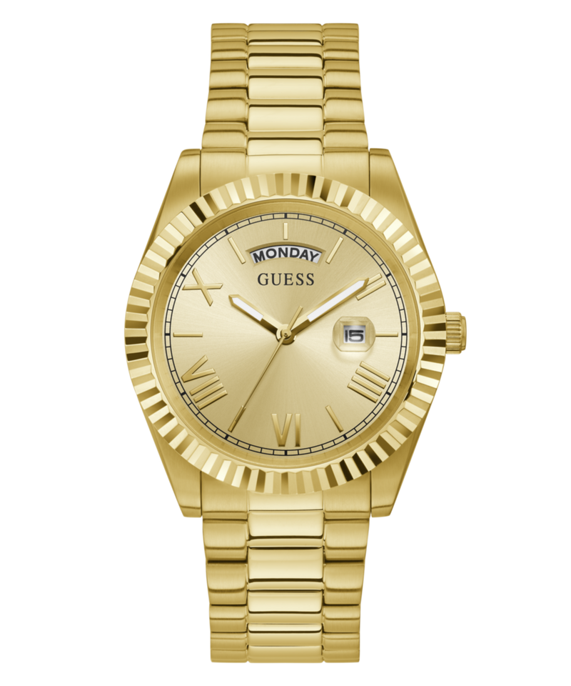 Guess Connoisseur Champagne Round Dial Quartz Analog Men Watch Watch Guess