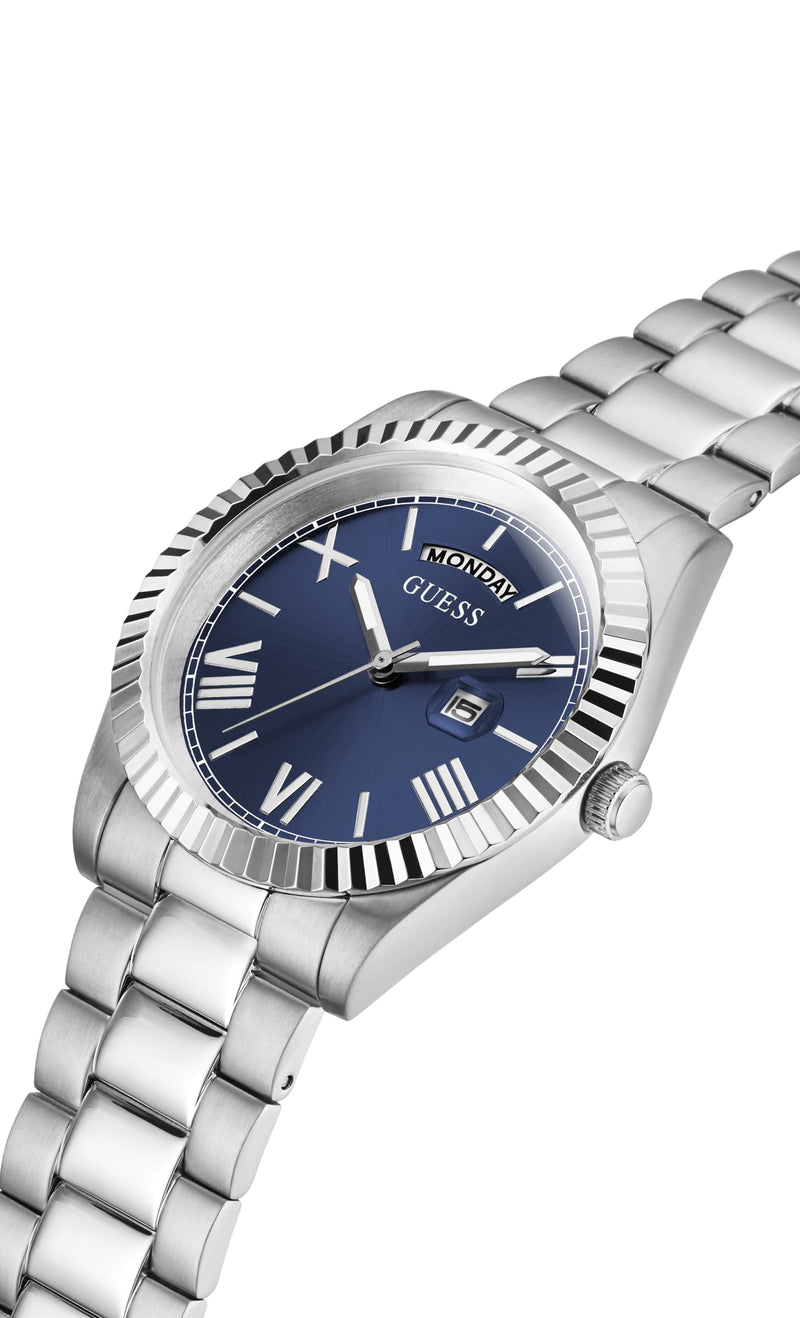 Guess Connoisseur Silver Round Dial Quartz Men Watch Watch Guess