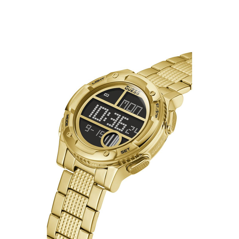 Guess Zip Black Round Dial Digital Men Watch Watch Guess