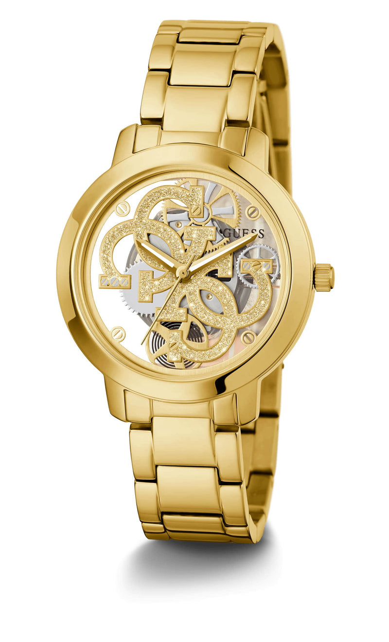 Guess Quattro Gold Round Dial Quartz Analog Women Watch Watch Guess