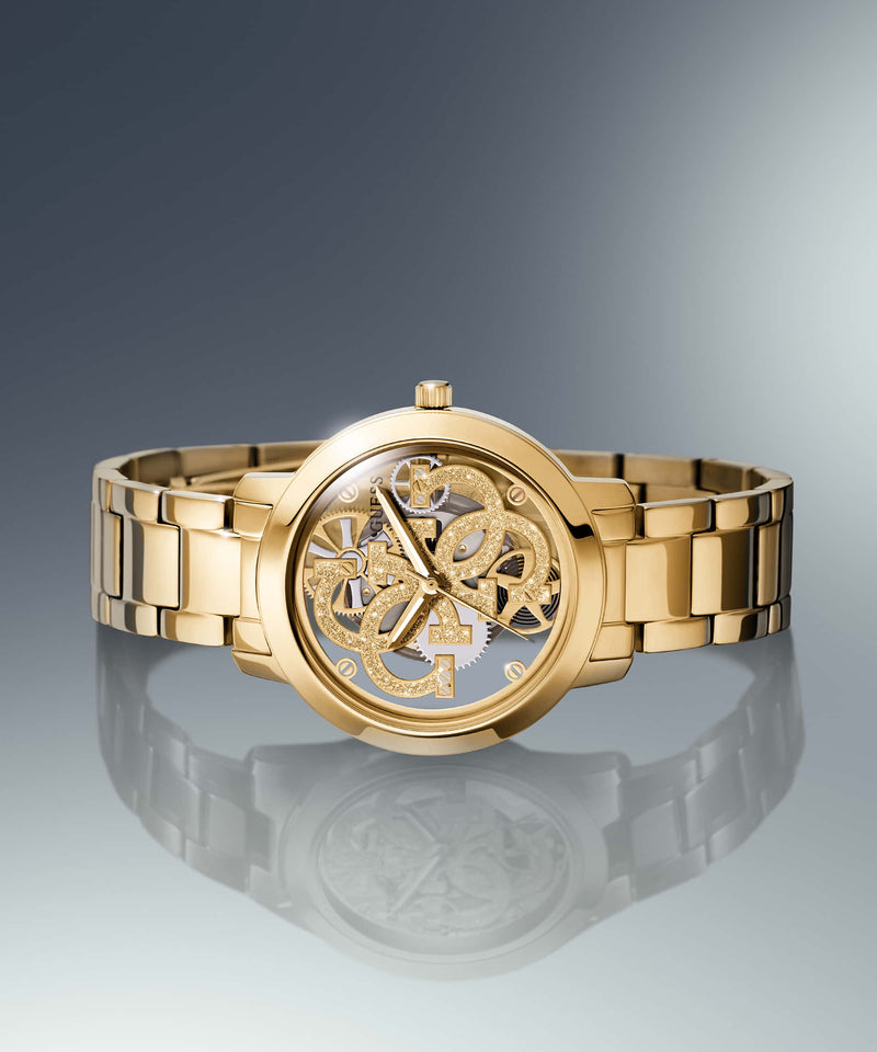 Guess Quattro Gold Round Dial Quartz Analog Women Watch Watch Guess