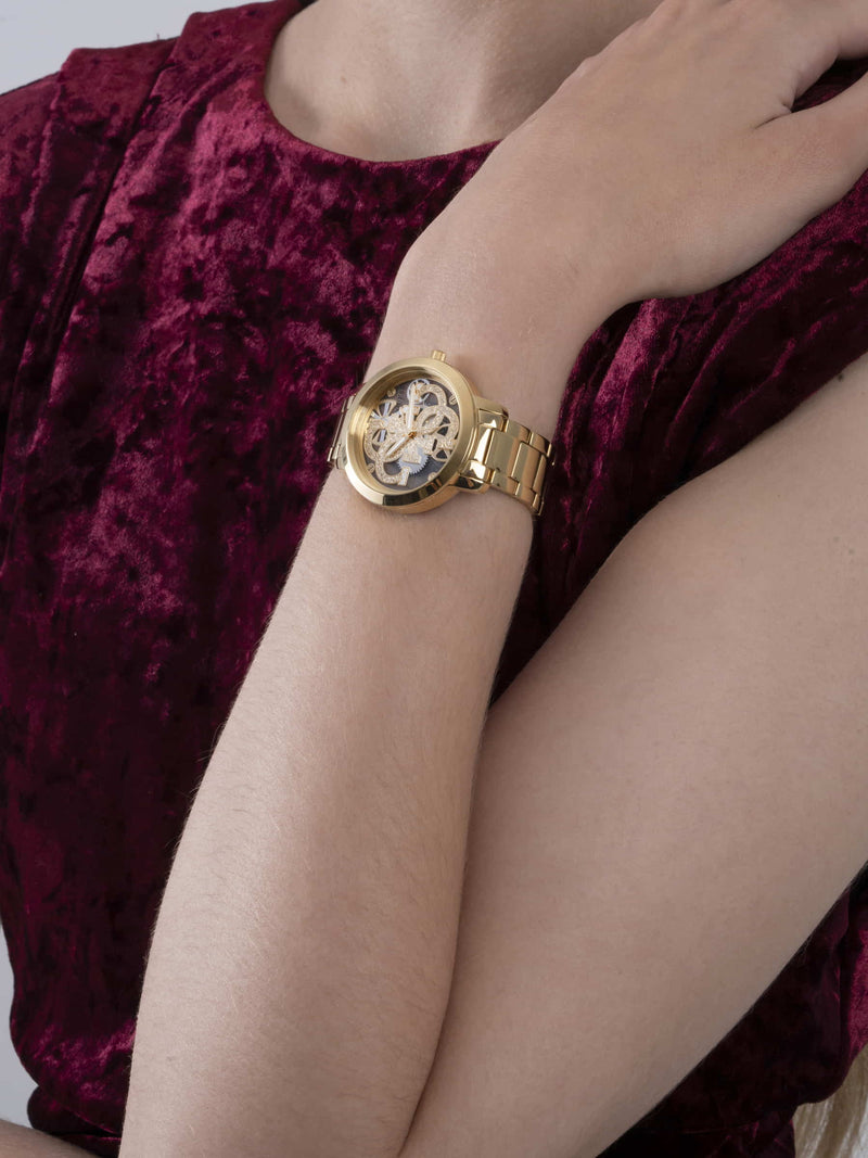 Guess Quattro Gold Round Dial Quartz Analog Women Watch Watch Guess