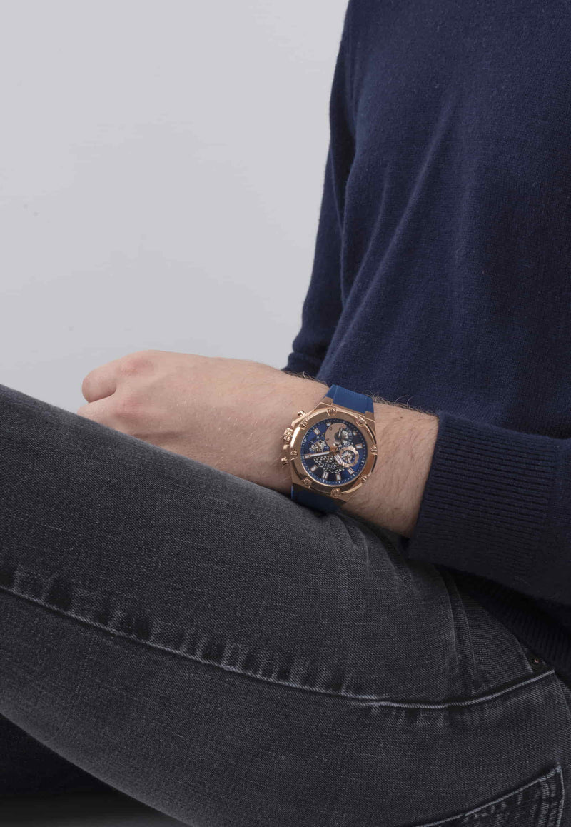 Guess Third Gear Rose gold Round Dial Multi-function Men Watch Watch Guess