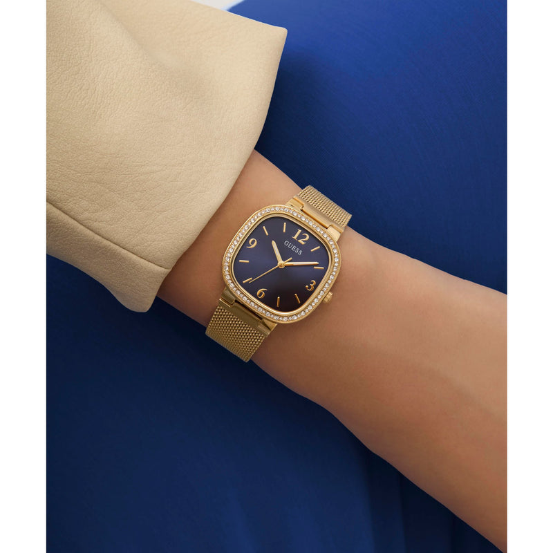 Guess Tapestry Blue Square Dial Quartz Analog Women Watch Watch Guess