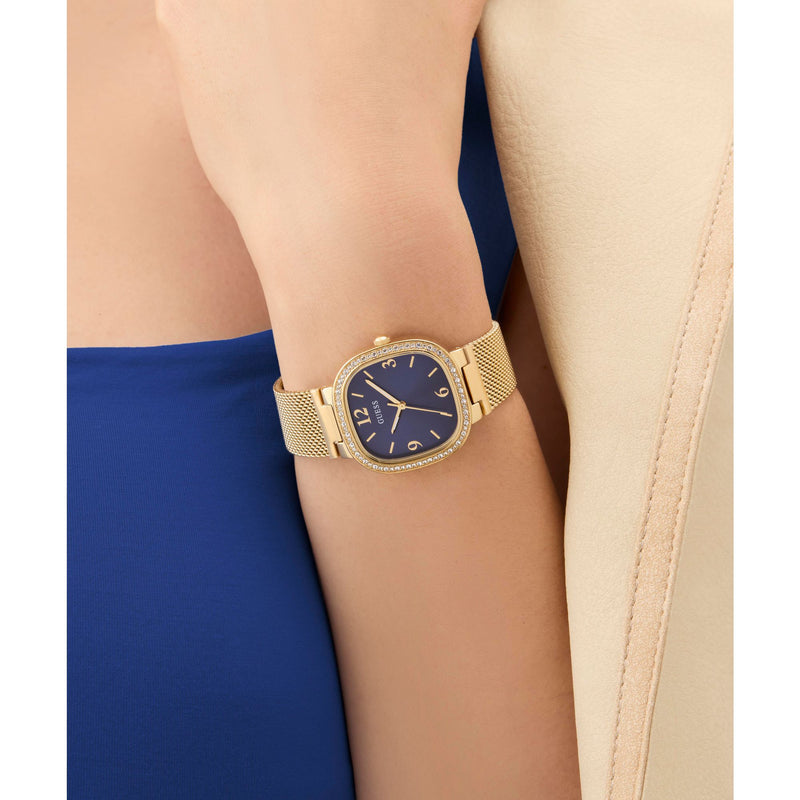 Guess Tapestry Blue Square Dial Quartz Analog Women Watch Watch Guess