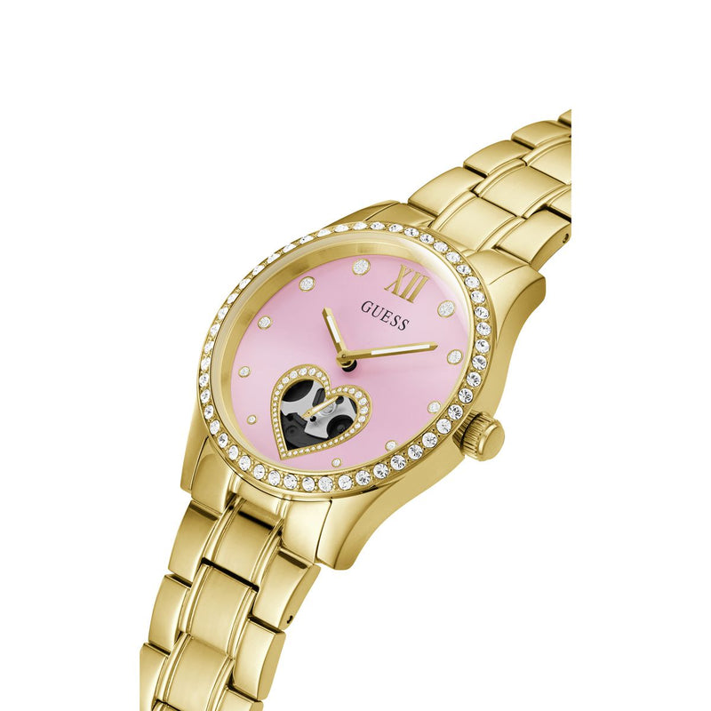 Guess Loved White Round Dial Quartz Analog Women Watch Watch Guess